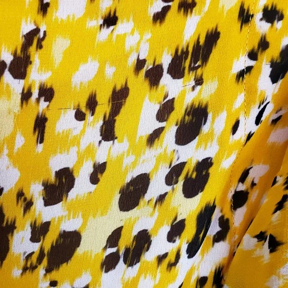 Derek Lam IO Crosby Ruffle Top Blouse Yellow Black Long Sleeve Size 6 - Picture 5 of 9